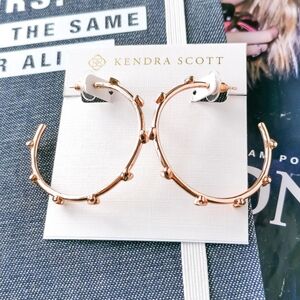New Rose Gold Kendra Scott Haven Heart Hoop Earrings